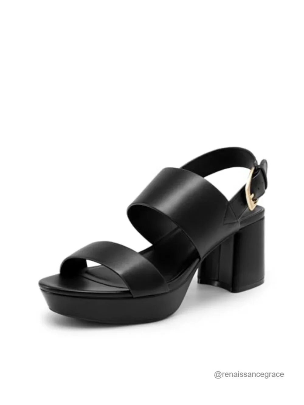 Women's Chunky Wedge Heel Sandals with Adjustable Buckle Ankle Strap Faux